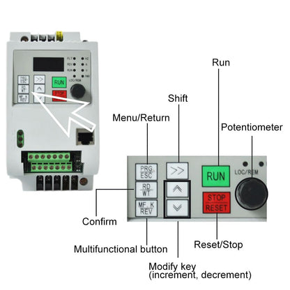 CNweiken Variable Frequency Drive, AC 220V/0.75KW 1.5KW 2.2KW 4KW 5.5KW 7.5KW VFD Inverter Frequency Converter for Spindle Motor Speed Regulation (1 Phase Input and 3 Phase Output) (220V 1.5KW)