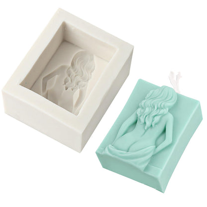 Sunch Craft Silicone Soap Mold Sexy Lady Back Candle Mould Chocolate Resin Mold Soap Making Mold (A)