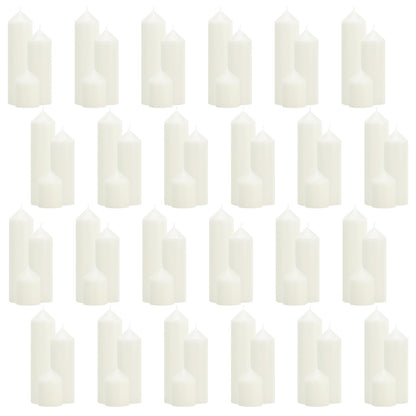 Trxvxo White Pillar Candles Bulk Set of 72，3 Different Lengths 2 x 3/6/8 Inch (24 Each)，Hurricane Candles，Dripless Unscented Smokeless，Gives You a Better Atmosphere When Organizing an Event Party.