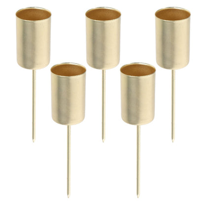 VOSAREA 5pcs Candle Holder Stakes Candlestick Liners Inserts Cups Wreaths Candle Stand with Spike for Pillar Tealight Wedding Flower Arrangement for Christmas Table Decor
