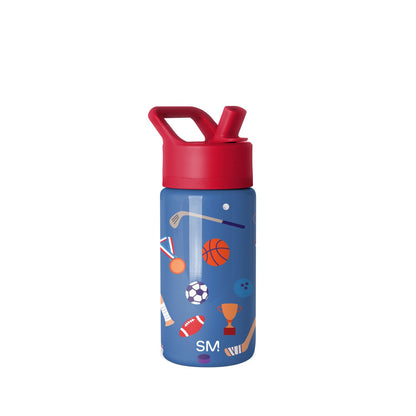 Simple Modern Kids Summit Water Bottle with Straw Lid | 14oz Stainless Steel Cup Insulated Tumbler for Toddlers, School | Sports Balls