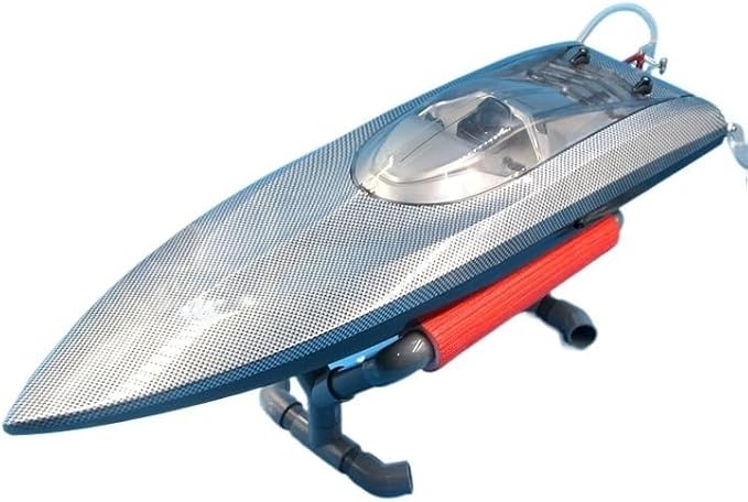 PVC Mini Boat Stand for RC Boats - Shockproof &amp Non-Slip Display Holder (25cm/36cm Red/Blue) Compatible with O-Boats &amp Shrimp Boats(Blue-36 * 17 * 14cm)