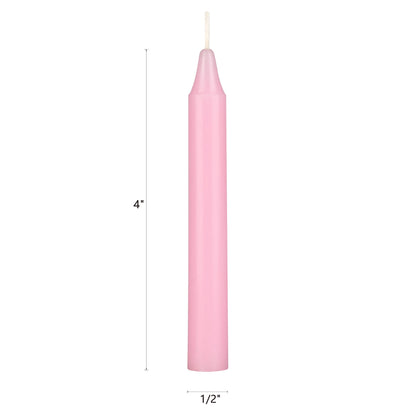 Mega Candles 20 pcs Unscented Pink Exquisite Mini Taper Spell Candles, 4 Inch Tall x 1/2 Inch Diameter, Magic Chimes, Enchantment, Casting Rituals, Witchcraft, Wiccan, Altar, Metaphysical