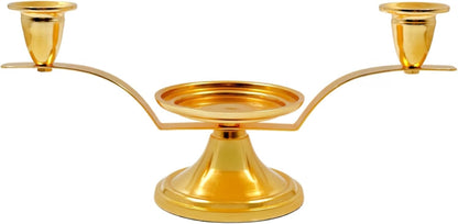 Hosley Gold Metal Unity Candle and Holder Set for Wedding, 11.50 Inch High Cream Wedding Unity Candle Set Includes 1 Pillar and 2 Taper Candles