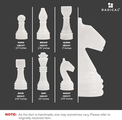 Radicaln Marble Chess Set 15 Inches Handmade White and Black Luxury Board Games for Adults Ideal Marble Chess Board Game Set &amp Chess Pieces for Home Decor