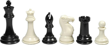 WE Games Tournament Chess Set with Deluxe Pink Canvas Bag Triple Weighted Chess Pieces with 4.0 inch King Vinyl Roll-Up Chess Board 20 inches Travel Chess Set for Adults