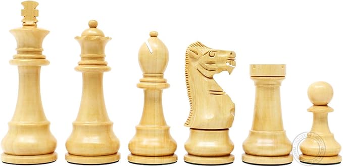 House of Chess - Tournament Chess Set Pieces - Unique Staunton Ringy Rosewood/Boxwood Chess Pieces - King Height: 3.75 (95 mm) - 2 Extra Queens - Weighted