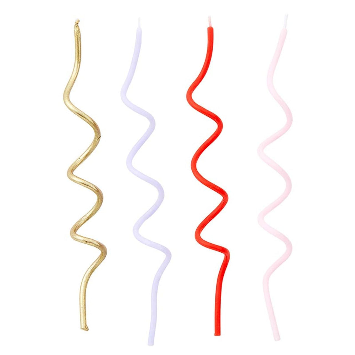 Slant Collections 16-Count Birthday Candles Colorful Cake Candle Pack, 5.5" Tall, Mod Party Spiral