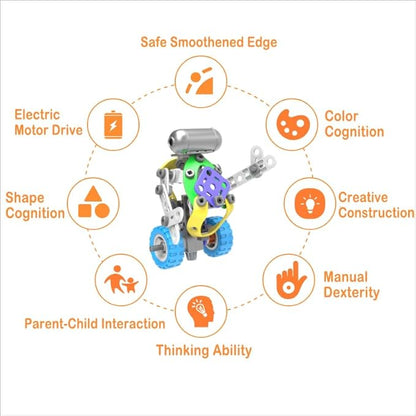 107Pcs Motorized Erector Sets for Kids Ages 4 5 6 7 8+STEM Building Toys for Boys Girls 3-5 4-8 5-7 6-8 Year OldEngineering KitElectric MotorCreative Educational Gift Learning Activities