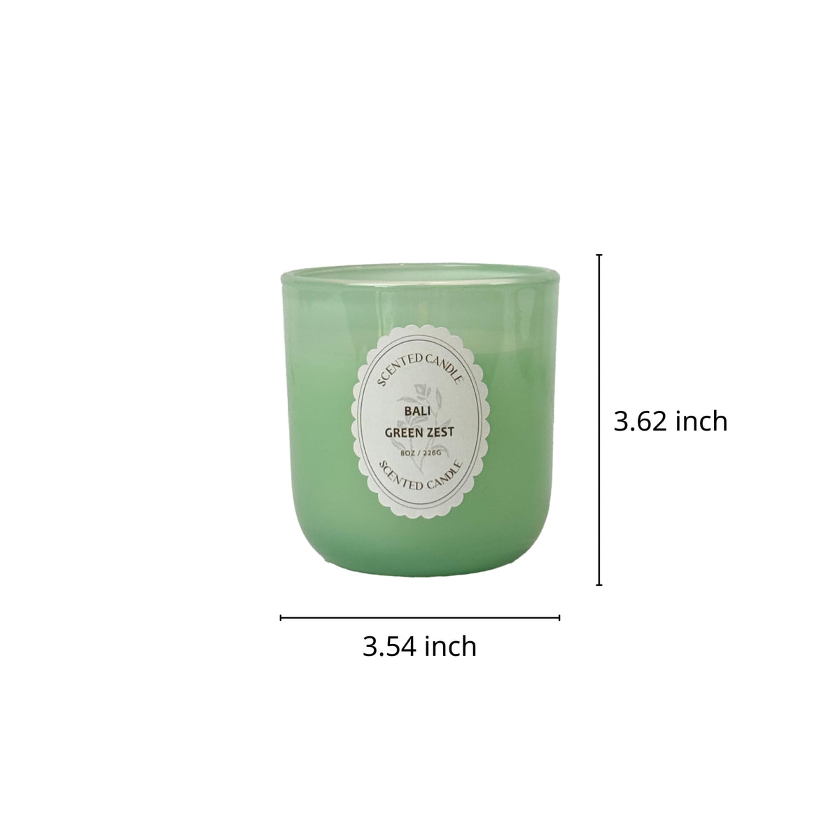 Bali Green Zest Scented Candle 8oz – CW Studio Color-Sprayed Glass Jar, Fresh Citrus Lemongrass & Herbal Aroma – Tropical Spa Gift Candle, Mother's Day & Birthday – 40-45 Hour Burn