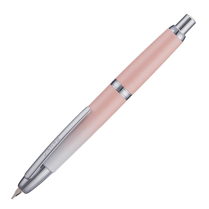 Jinhao 10 Press Fountain Pen with Box, Gradient Peach Pink Retractable Extra Fine Nib with Ink Converter Set (Silver Clip)