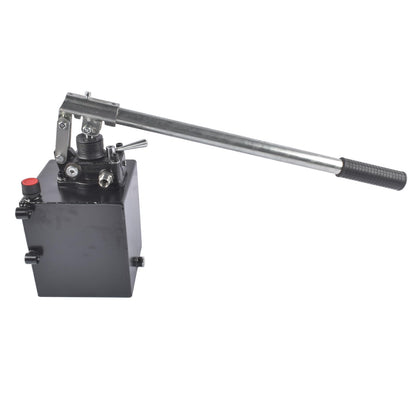 Double Acting Hydraulic Hand Pump, 3600 PSI & 1.5 CID, Hand Operated Hydraulic Pump with 5 Quart Tank and Changeover Valve, 3/8" NPT Ports Portable Hydraulic Power for Equipment Maintenance Vahaha