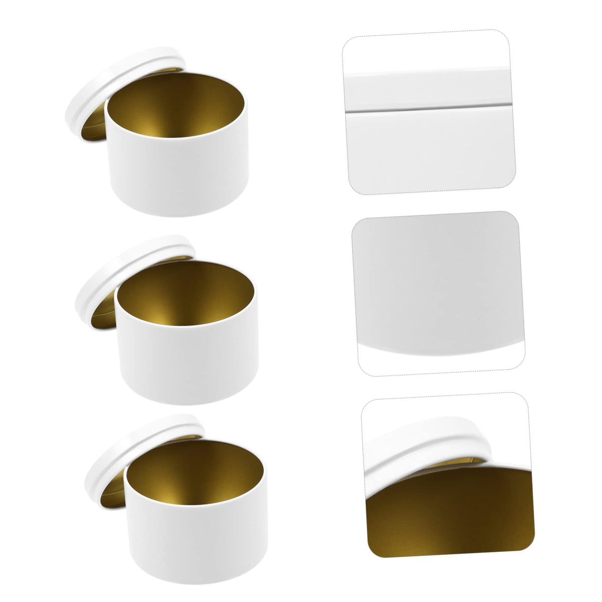 BELLIFFY 3pcs Metal Candle Jars Lids Empty Candle Tins for Decor Craft Making Jar Storage Container