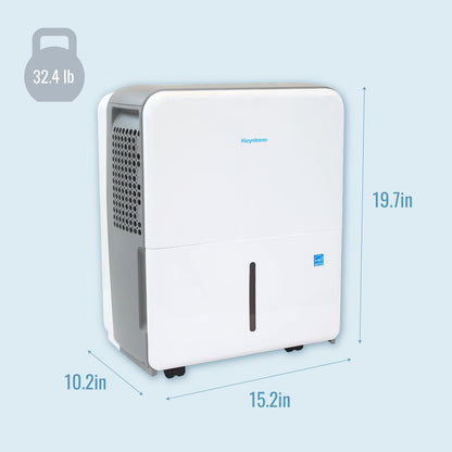 Keystone Energy Star 22-Pint Portable Dehumidifier for Large Rooms up to 1,500 Sq.Ft. with Auto-Shutoff & Timer, Quiet and Moisture Absorber For Basement, Garage, Living Room