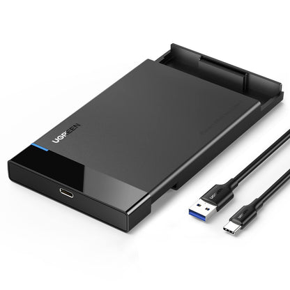 UGREEN 2.5" Hard Drive Enclosure USB C 3.1 Gen 2 to SATA III 6Gbps for SSD HDD 9.5 7mm External Hard Drive Disk Case with UASP Compatible with WD Seagate Toshiba Samsung Hitachi PS4 Xbox Router