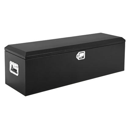 Heavy Duty Steel Metal Tool Box for Truck Bed, 39" Lockable Pickup Truck Tool Box with Gas Struts, Weatherproof Crossbed Storage Chest, Diamond Plate Truck Bed Tool Box for Trailer, RV, Work Truck