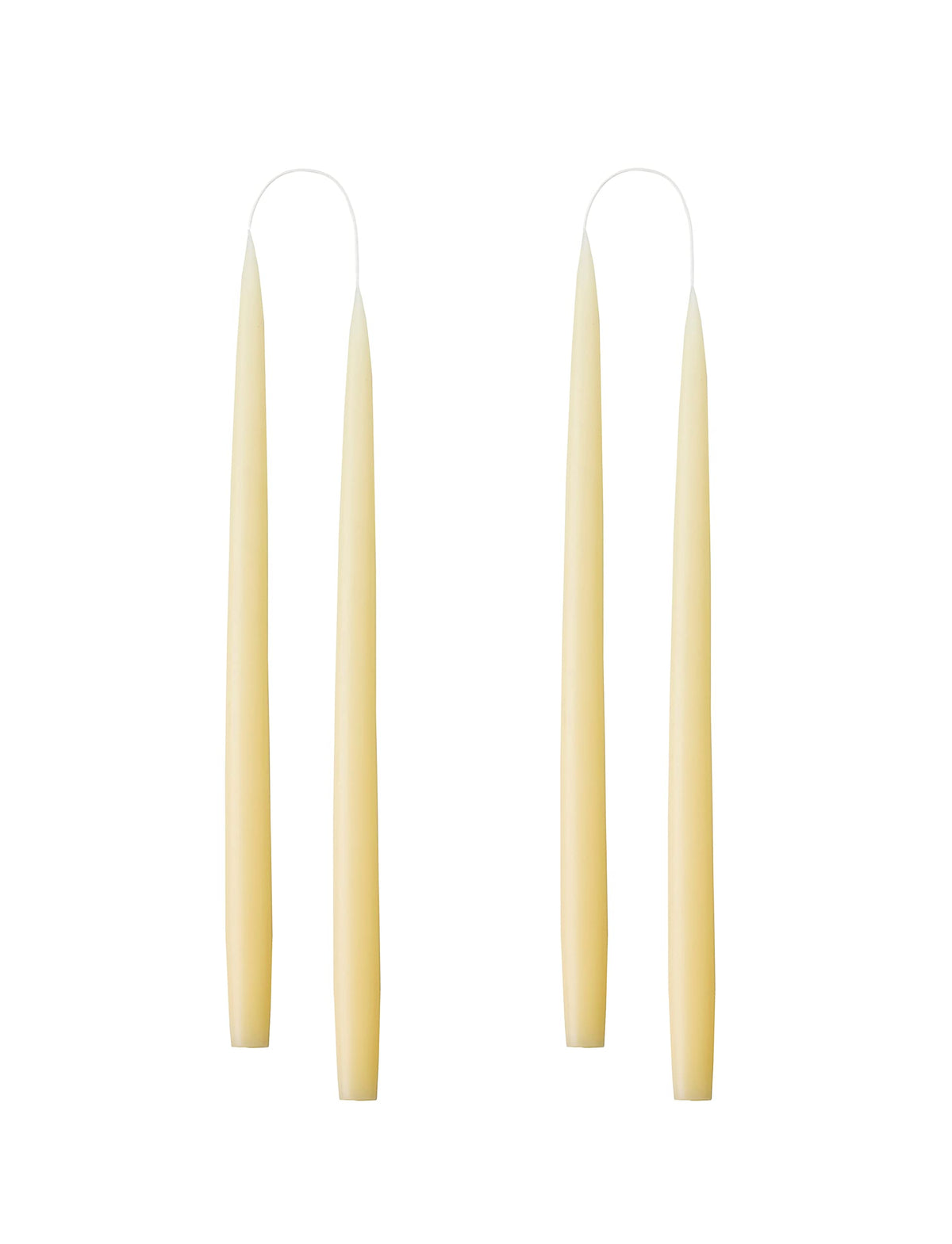 Kunstindustrien® Ivory Taper Candles – Set of 4, 13.8" – Made in Denmark, Long Burning Candles 15h, Unscented & Smokeless Candlesticks – Elegant Tall Candles for Weddings, Dinners & Home Decor (Ivory)