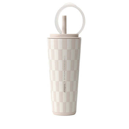REDUCE Halo 32 oz Stainless Steel Vacuum Insulated Tumbler - Spill Proof Travel Mug with Flip Handle Lid - Keeps Drinks Cold for 32 Hrs - Dishwasher Safe - Cupholder Friendly - Feeling Neutral