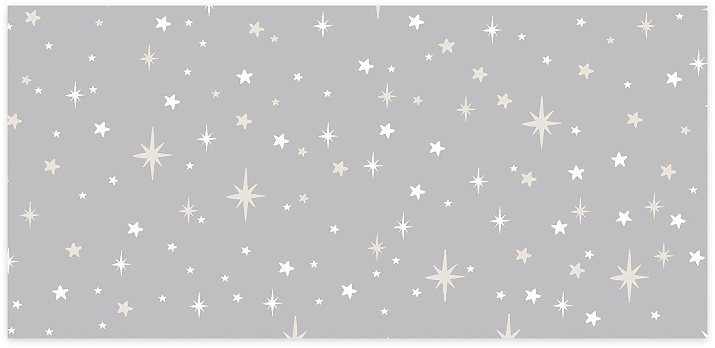 Lady Jayne Dove Gray With Stars Baby Powder Scented Drawer Liners -- 6 Sheets