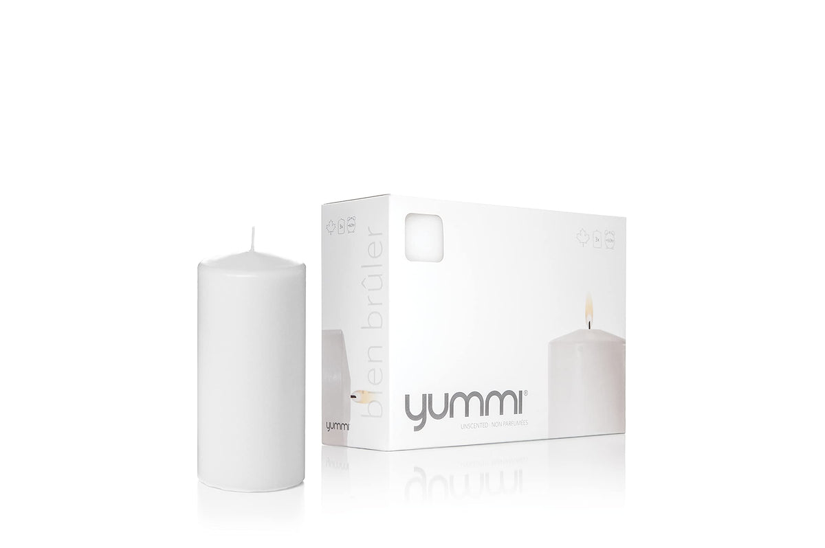 yummi 3" x 6" White Round Pillar Candles - 3 per Pack