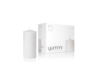 yummi 3" x 6" White Round Pillar Candles - 3 per Pack