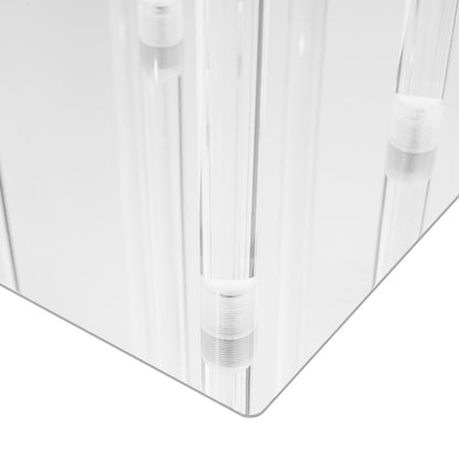 4 Set 9 Arm Acrylic Candelabra Candle Holder 42.52'' Clear Candelabra Centerpieces for Wedding, Candlesticks Holder with Lampshade Metel Mirror Base for Wedding Christmas Dinner Party Decor