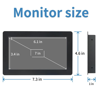 Qcvoruno 7 inch Touch Security Monitor & Displays, HD/BNC/AV/VGA/USB Input, 1024 * 600 Resolution, Built-in Dual Speakers Portable LCD Touch Monitor, Suitable for Game PC DVD DSLR CCTV