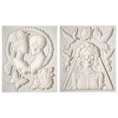 Skeleton Bride and Groom Clay Molds for Crafts