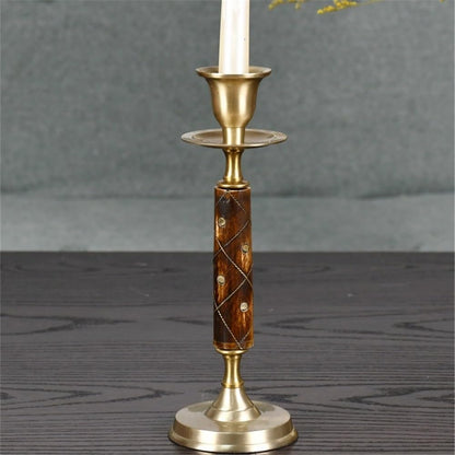 cfycfy987 Candelabra High-Grade Brass Candlestick Retro Handicraft Candlestick Home Restaurant Decoration Shooting Props Ornaments Candle Sticks Holder