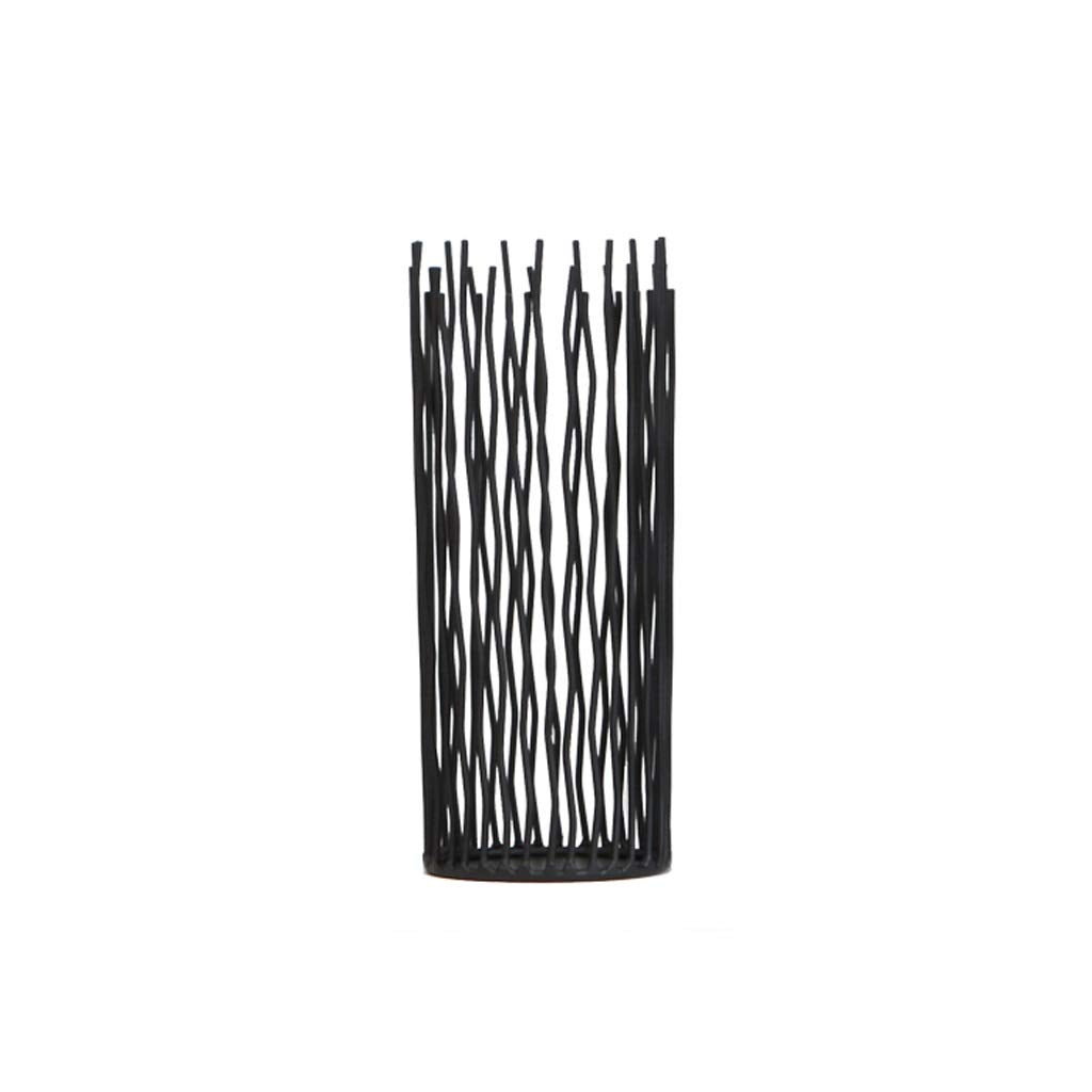 JOEUQK Wrought Iron Candle Holder Wedding Decor Hollow Ornaments Wavy Lines Black Candle Holder Candlelight Dinner Props Candle Accessory, 10 x 30cm