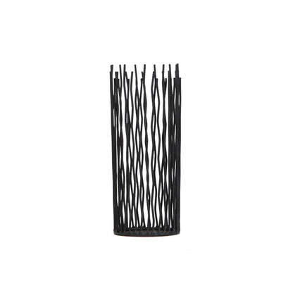 JOEUQK Wrought Iron Candle Holder Wedding Decor Hollow Ornaments Wavy Lines Black Candle Holder Candlelight Dinner Props Candle Accessory, 10 x 30cm