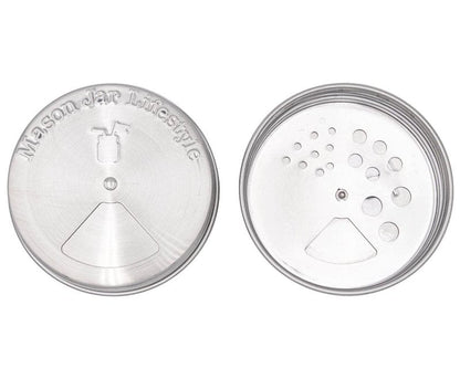 Mason Jar Lifestyle Adjustable Spice Shaker Lids for Regular Mouth Mason Jars – 4 Pack Stainless Steel Tops with Shaker and Pour Options – Seasoning Dispenser Lids