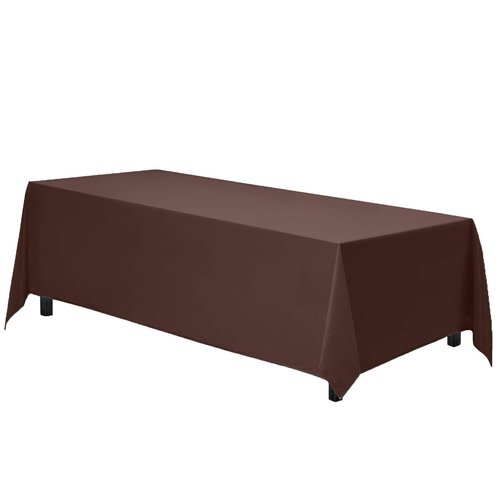 Gee Di Moda Rectangle Tablecloth - 70 x 120 Inch Chocolate Table Cloth for 6 or 8 Foot Rectangle Tables - Heavy Duty Washable Fabric - for Holiday Party, Dinner, Weddings, Baby Shower & Events