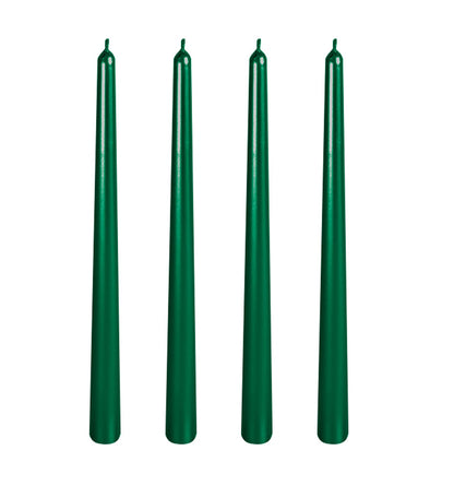 10 Inch Tall Spiral Taper Candles, 8 hrs, Tasteless and Smokeless, Long Candlesticks for Home Dinner, Party, Wedding, Halloween, Christmas (4, Green, 25cm)