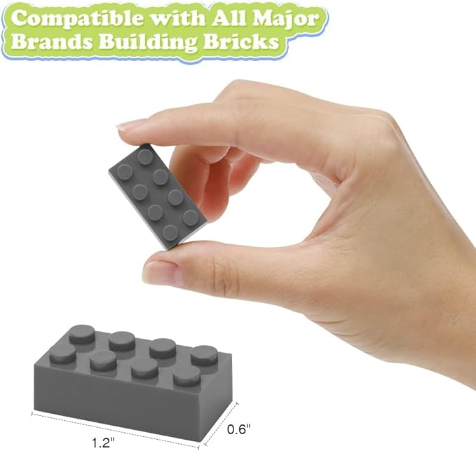 500 Piece Dark Gray Bricks Bulk Gray 2x4 Building Bricks Flat Compatible with Lego Parts and Pieces: 2x4 Dark Grey Bricks(Color: Dark Gray)