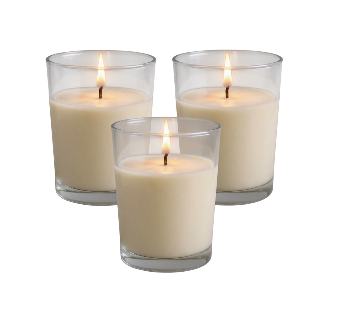 Mister Candle - 2" Glass Votive Candles – 54 Pack, Soy Wax Filled Candle Holders, 10 Hour Burn Time, Hand Poured Unscented White Votives for Weddings, Events, Emergency Use, Party Favors