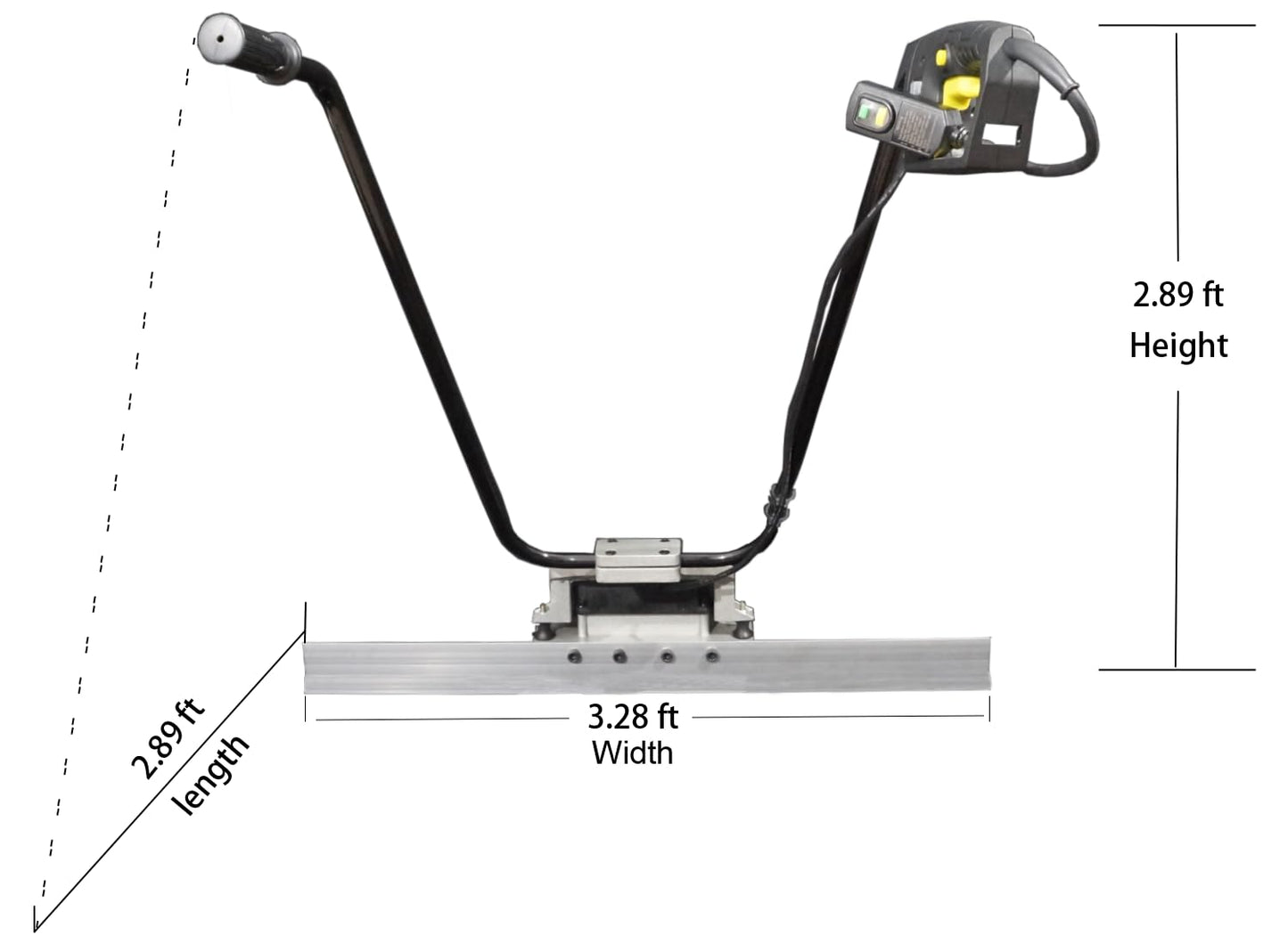 SOLARCROWS Corded Electric Concrete Power Screed - Heavy Duty Vibratory Leveling Tool with an 1M (3.3 Feet) Harden Blade, Wet Cement Finishing Machine for Road Construction & Floor Smoothing