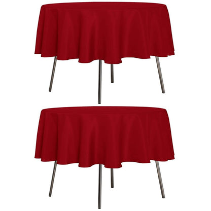 sancua 2 Pack Round Tablecloth 60 Inch Red, Stain and Wrinkle Resistant Table Cloth - Washable Polyester Table Cover for Dining Tables, Buffet Parties and Camping