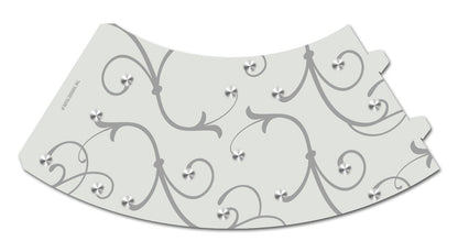 Royal Designs Vellum Tea Light Paper Wine Glass Lampshade, Gray Flower, Set of 20 (TLS-1016-20)