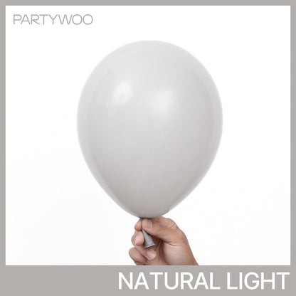 PartyWoo Grey Balloons 140pcs Different Sizes Pack of 18 12 10 5 Inch Light Pastel Pale Gray Latex Balloon Arch Kit Garland for Baby Shower Graduation Wedding Birthday Party Decorations Gray-Y76