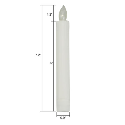 CANDLE CHOICE 6” Tall Flameless Taper Candles with Remote Timer Long Battery Operated Flicking Electric LED Window Candlesticks for Candelabra Wedding Christmas Decorations Table Centerpieces 4 Sticks