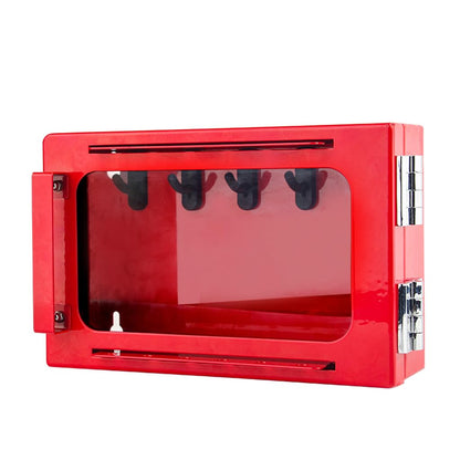 Lockout Tagout Group Lock Box, Wall Mounted Loto Lock Box, Red Padlock Box Group Station with 12 Locking Holes,Visual Acrylic Window Safety Lock Case
