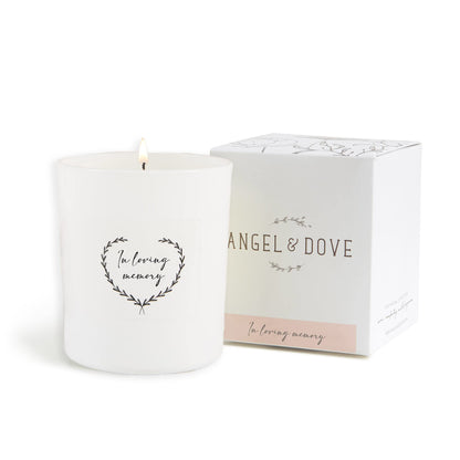 ANGEL & DOVE 'in Loving Memory' Soy Wax Remembrance Candle - Sympathy Gift, Memorial to Light in Memory of a Loved One