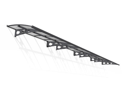 Palram - Canopia Herald 4460 15 Ft. x 5 Ft. Awning Durable Steel Support, Aluminum Trim, and Polycarbonate Panels with UV Protection Rain & Snow Redirect Channels for Element Protection (Gray/Mist)