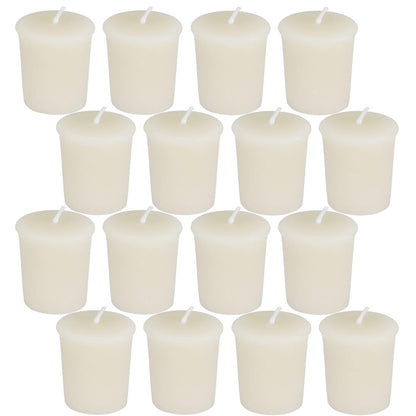 Aglary 16PCS Pure Beeswax Votive Candles, Unscented, Naturally Lightly Honey Scented, 15 Hours Burn Time Each (White)