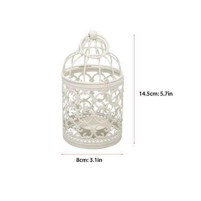 Kuuleyn Mini Small Metal Moroccan Lantern Decorative,Tealight Lantern Hollow Pattern Decorative,Birdcage Candle Holder for Dining Table Wedding Party