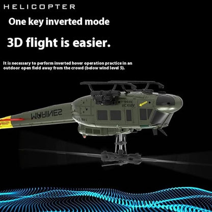 1/48 RC Helicopter for Adults RC ERA C032 UH-1 Huey 2.4G 6CH Gyro Stabilized Remote Control Aircraft with Altitude Hold &amp Optical Flow One-Key Takeoff/Landing
