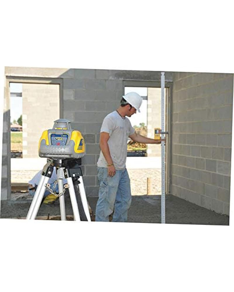 Spectra Precision LL100N-2 Laser Level Kit with HR320 Receiver and Clamp, 15' Grade Rod (Inches), Tripod, and System Case , Yellow