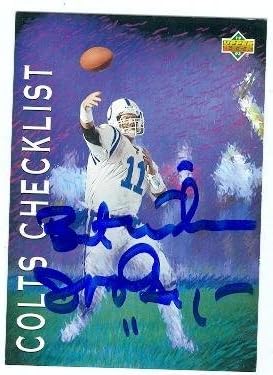 Sports Memorabilia Jeff George Autographed Football Card (Indianapolis Colts) 1993 Upper Deck No.72