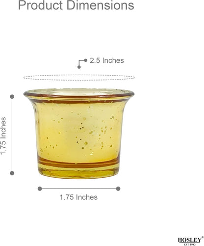 Hosley Set of 24 Metallic Gold Finish Glass Candle Tealight Holders Elevate Your Space with Elegant Decor and Timeless Ambiance